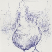 Ente mit Kugelschreiber gezeichnet